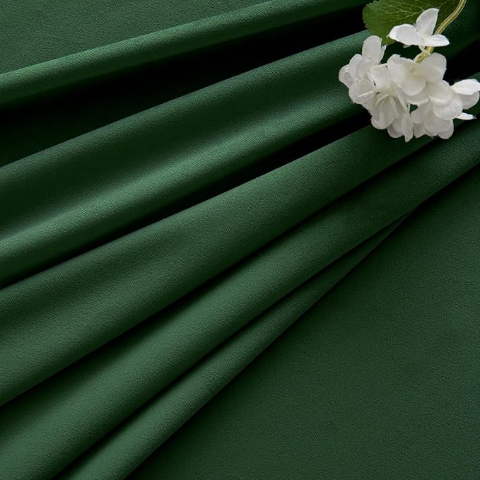 MIULEE Velvet Curtains 50W x 108L 2 Panels Hunter Green Blackout Curtains | - Image 7