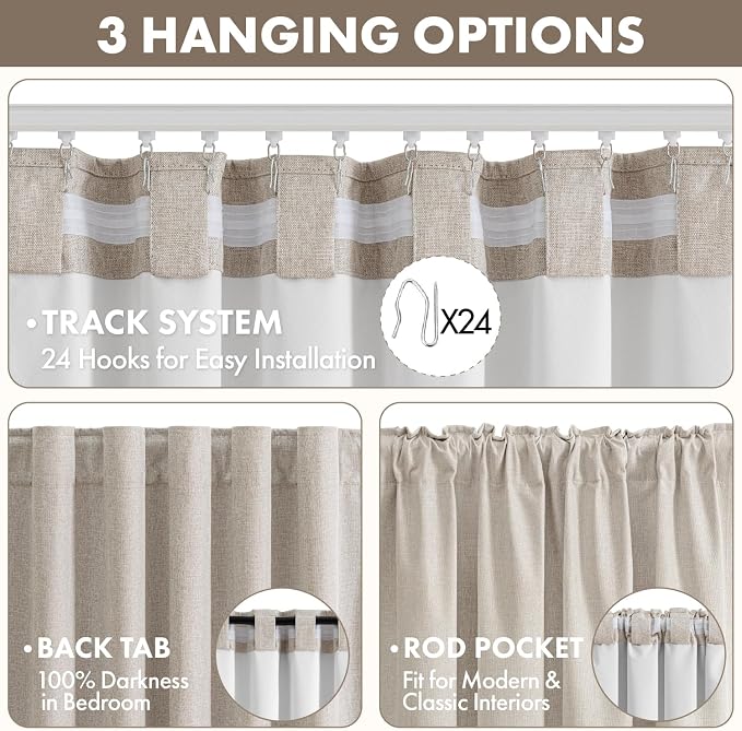MIULEE 100% Blackout Linen Curtains - Image 5