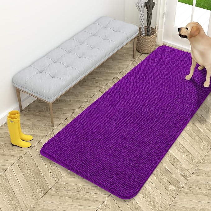 OLANLY Dog Door Mat for Muddy Paws 54x24, Super Absorbent Chenille Mud Mat | by OLANLY