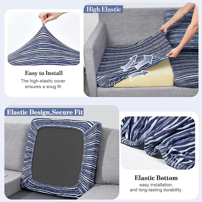 8Pcs Patio Cushion Covers Stretch Outdoor Furniture Protector Slipcovers | - Image 4