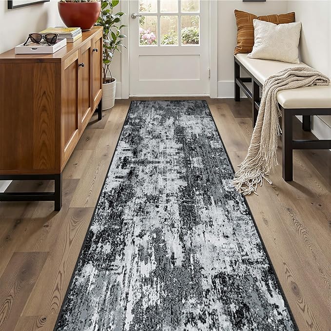 RELEANY Washable Runner 2'x10' Abstract Area Rug - Image 3