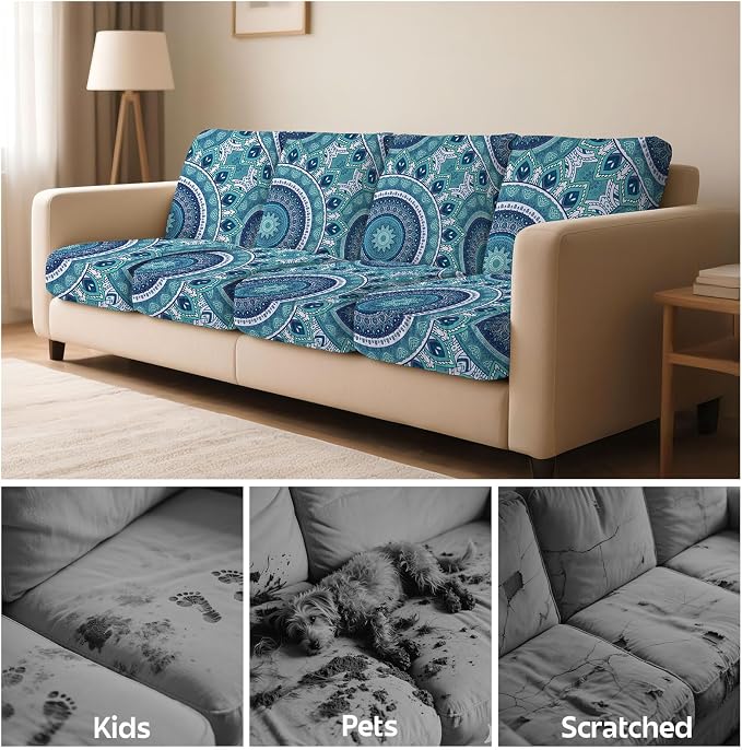 8Pcs Patio Cushion Covers Stretch Outdoor Furniture Protector Slipcovers | - Image 8
