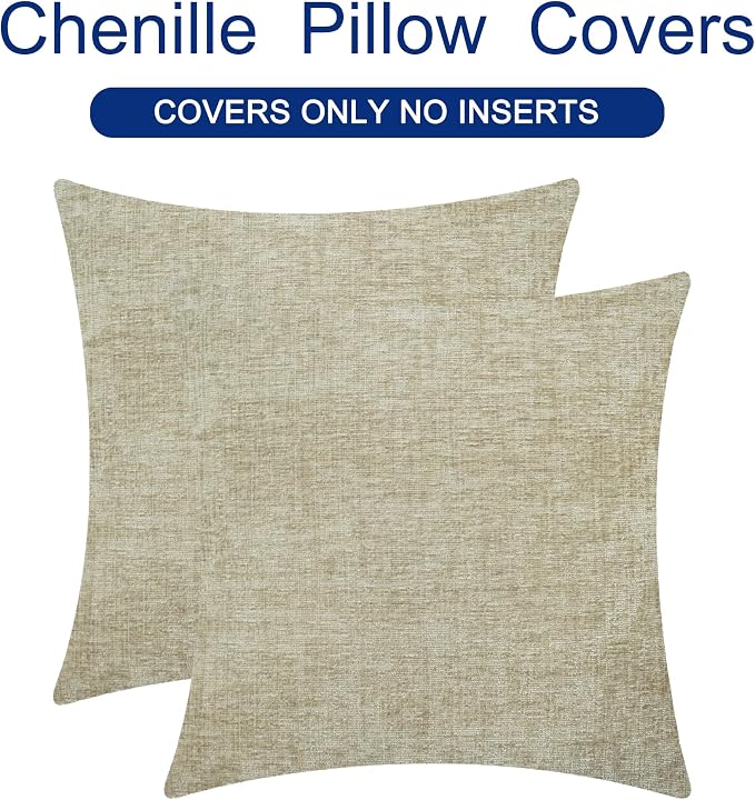 CaliTime Decorative Couch Throw Pillow Covers 26 X 26 Inches Light Taupe | Pack - Image 6