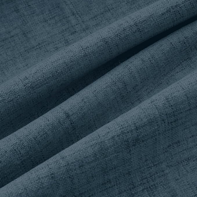 MIULEE 100% Blackout Linen Curtains 42 x 72 Inch Navy Blue 2 Panels | Thermal - Image 9