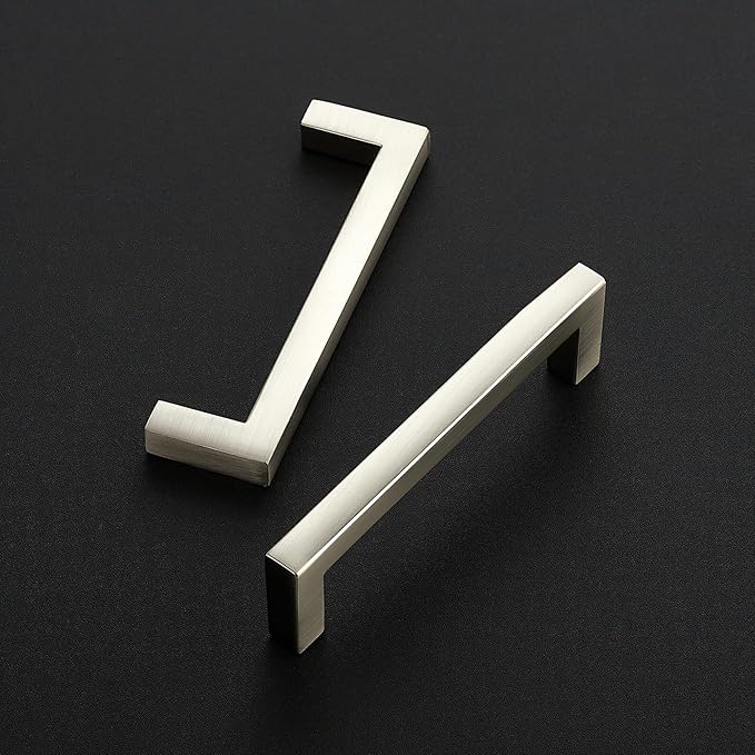 Ravinte 20 Pack Solid 3-1/2 Inch Center to Center Slim Square Bar Dresser Drawer Handles Kitchen Cabinet Handles Brushed Nickel Drawer Pulls Kitchen Cabinet Hardware Pulls