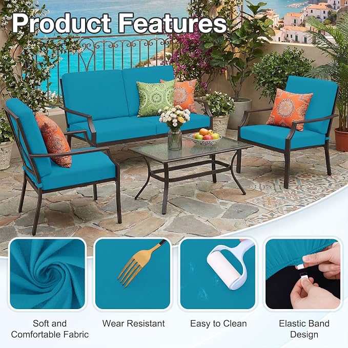 Waterproof Outdoor Cushion Covers, Stretch Patio Slipcovers | UV Resistant - Image 7