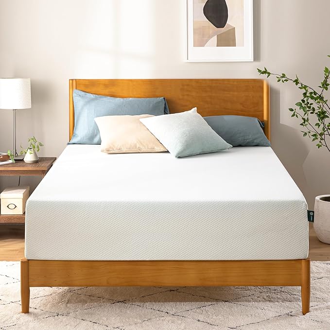ZINUS 12 Inch California King Green Tea Memory Foam Mattress [New Version], Fiberglass free, Medium Firm Feel, Zoned Pressure Relief, Certified Safe Foams & Fabric, Mattress in A Box