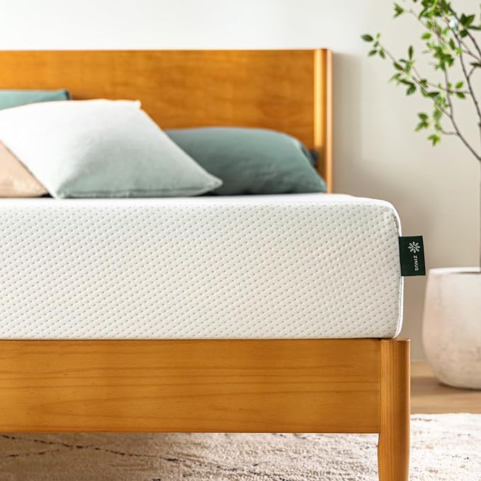 ZINUS 8 Inch Queen Green Tea Memory Foam Mattress [New Version], Fiberglass free, Medium Firm Feel, Zoned Pressure Relief, Certified Safe Foams & Fabric, Mattress in A Box