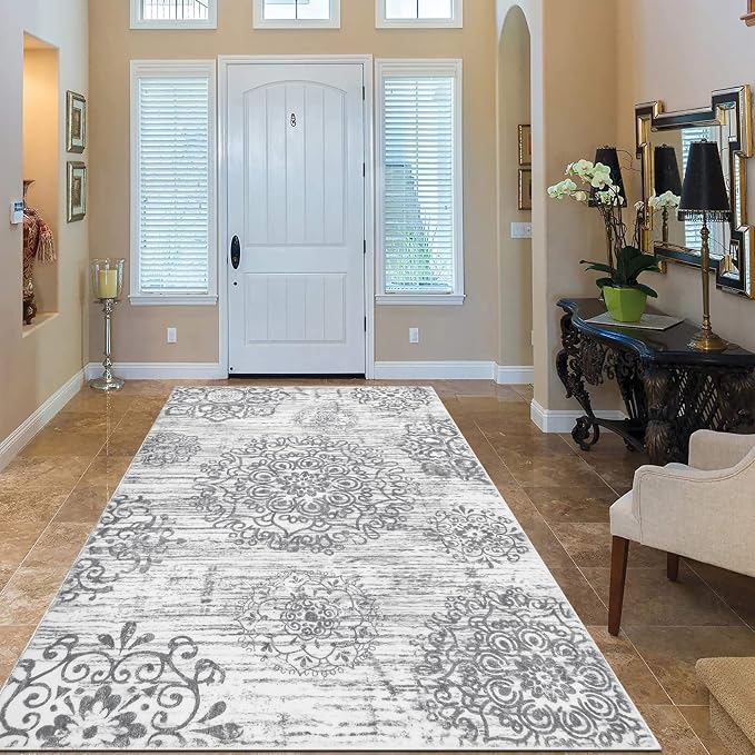 HEBE Area Rug for Entryway 3'x5', Washable Non Slip Boho Bedroom Rug | Soft - Image 7
