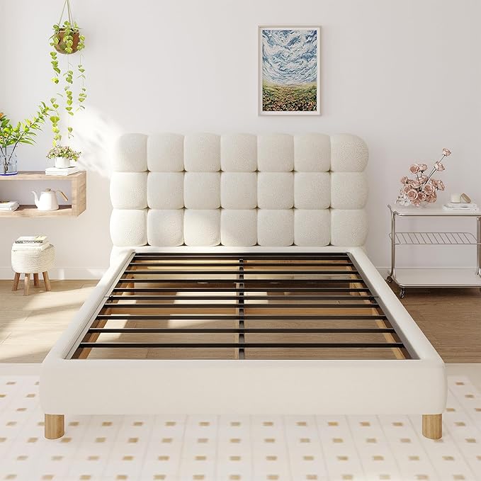 Full Size Box Spring Bed Base 2 Inch, Low Profile Metal Boxspring Full Size Bunkie Board 2 Inch, 3000 Lbs Max Weight Capacity Mattress Foundation, Noise-Free, Easy Assembly