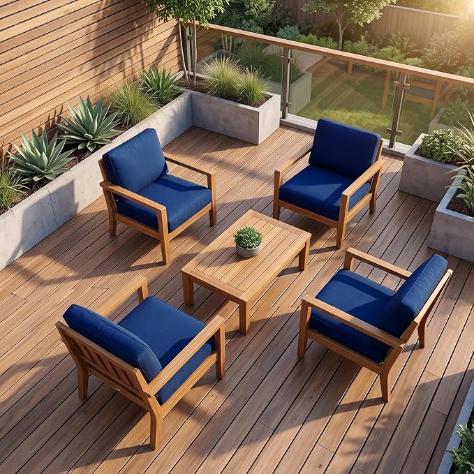8Pcs Patio Cushion Covers Stretch Outdoor Furniture Protector Slipcovers | - Image 6