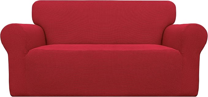 Easy-Going Stretch Oversized Loveseat Couch Covers Washable Christmas Red | by Easy-Going