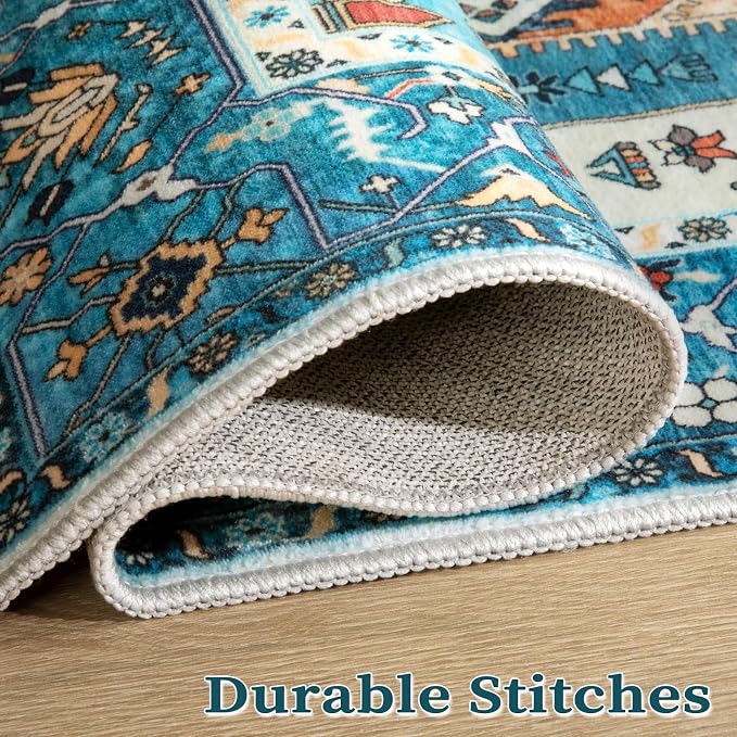 SERISSA 9x12 Washable Non Slip Boho Area Rug - Image 8