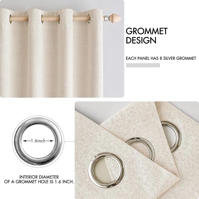 MIULEE 100% Blackout Linen Curtains - Image 4