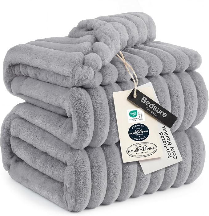 Bedsure Soft Cal Size Blanket for Bed Light Grey 102"x96" | Birthday Gifts for by Unknown