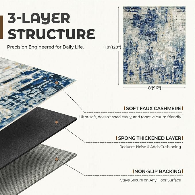 8x10 Washable Area Rug for Living Room, Dining Room, Playroom | Ultra Soft - Image 2