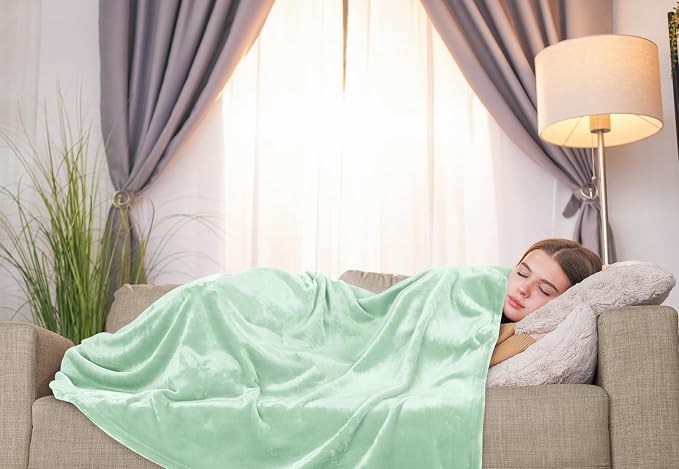 Utopia Bedding Soft Fleece Bed Blanket Twin Size Mint Green | Microfiber Plush - Image 7