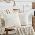 Fancy Homi 2 Packs Cream White Decorative Throw Pillow Covers 22x22 Inch by Fancy+Homi
