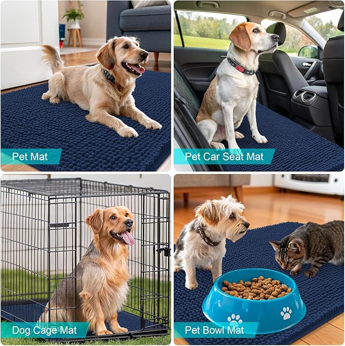 OLANLY Dog Door Mat for Muddy Paws 70x24, Super Absorbent Chenille Mud Mat | - Image 7