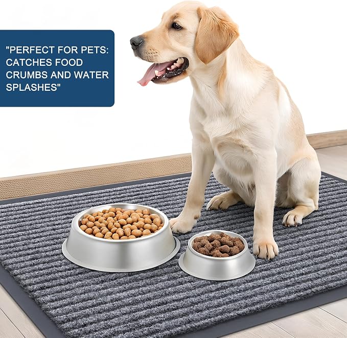 OLANLY 2-Pack Front Door Mats 71x47, Waterproof Heavy-Duty Doormats | Light Gray - Image 6