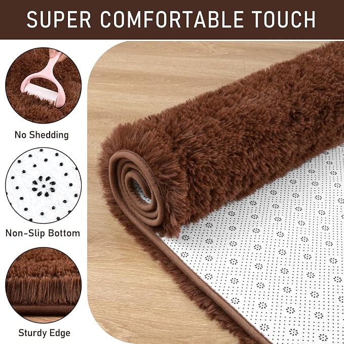 LOCHAS Area Rugs 10x14 Fluffy Living Room Carpets - Image 4
