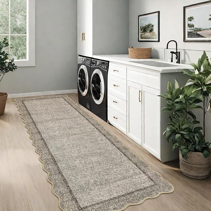 GarveeHome Scalloped Washable 2x10 Kitchen Runner Rug Non Slip - Image 2