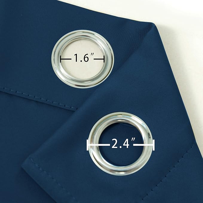Navy Blackout Curtains/38 x 54 Inch Length/Set of Two Panels Grommet Bedroom - Image 5