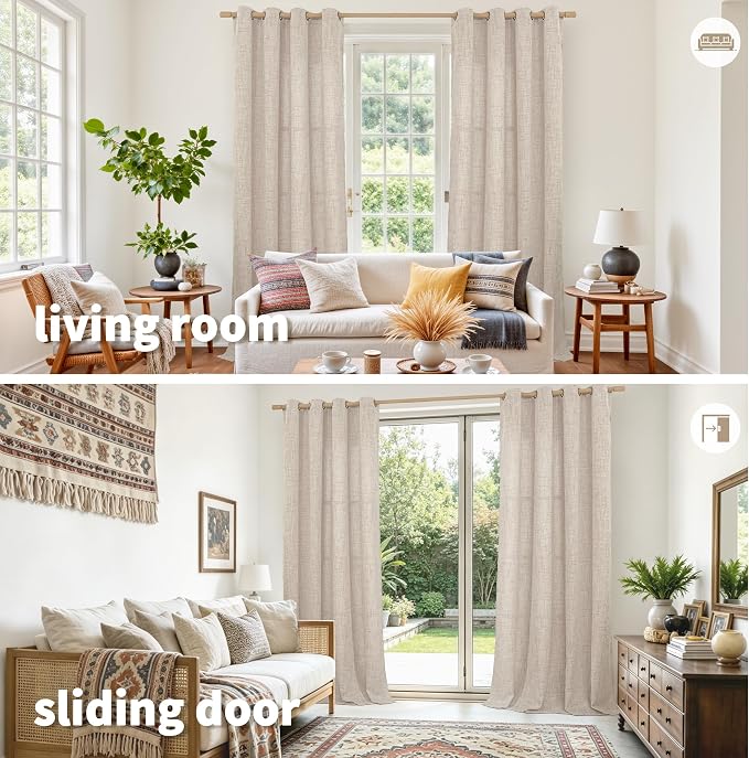 YoungsTex Extre Long Linen Curtains 102 Inch Long - Image 2