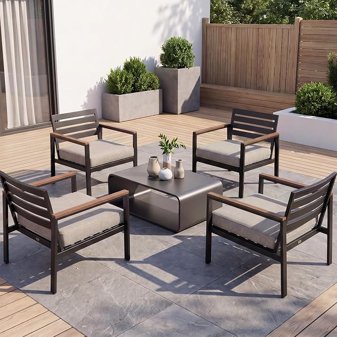4Pcs Patio Cushion Covers Stretch Outdoor Furniture Protector Slipcovers | - Image 6