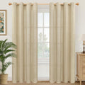 YoungsTex Burlap Linen Curtains 80 Inches Length by YoungsTex