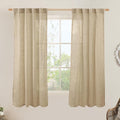 Linen Curtains 60 Inch Length 2 Panels, Light Filtering Sheer Panels | Semi by LAMIT