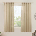 63 Inch Sheer Linen Window Curtains, Light Filtering Panels, Rod Pocket Back Tab by LAMIT