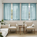 MIULEE Dusty Blue Sheer Curtains 63 Inches Long 4 Panels 42 x 63 Inches | Light by MIULEE