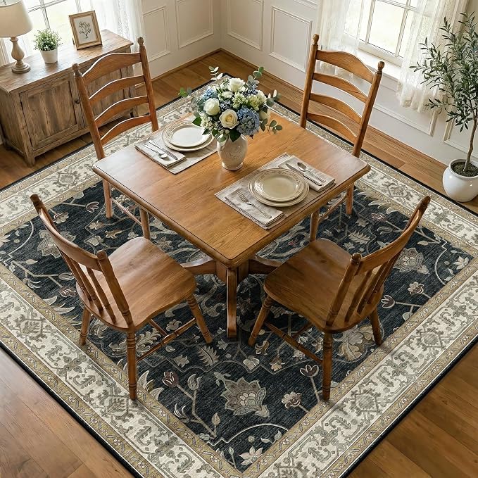 RELEANY Washable Area Rug, Square 8'x8', Water Repellent, Pet Friendly - Image 2