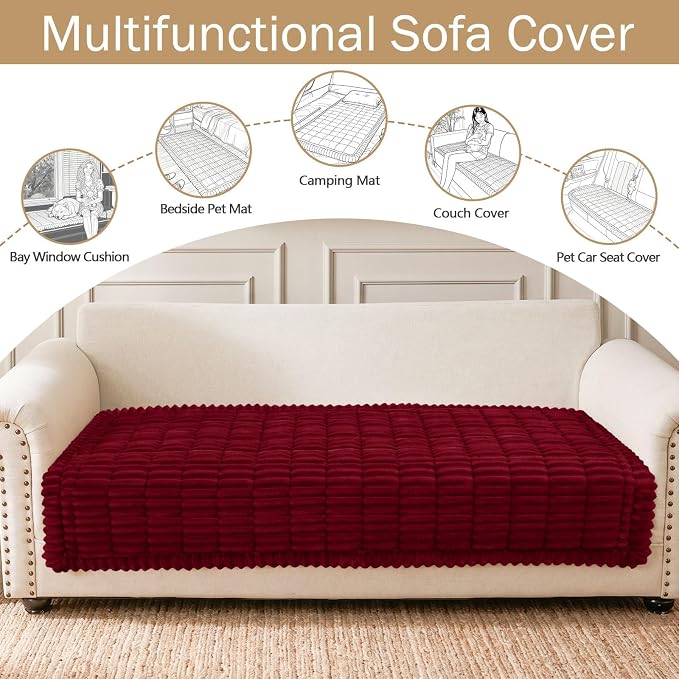 Couch Cover for Dogs, Washable Non Slip Plush Flannel Sofa Protector | Thick - Image 3