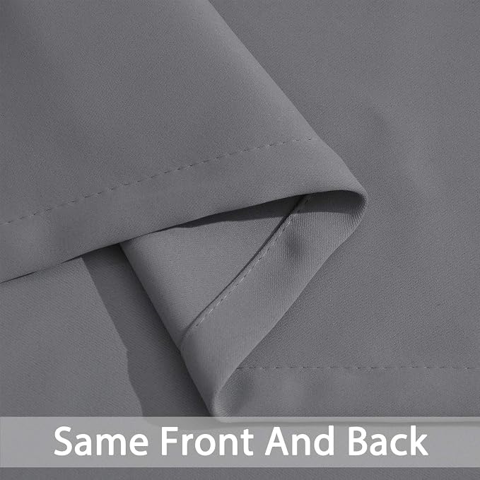 Yakamok Grey Room Darkening Curtains 96 inch Gray Sliding Door Drapes | 1 - Image 6
