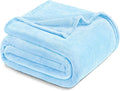 Exclusivo Mezcla Fleece Blanket Twin Size for Bed, Super Soft and Warm, All Season Use, Cozy, Plush, Lightweight, 60x80 Inches Ice Blue
