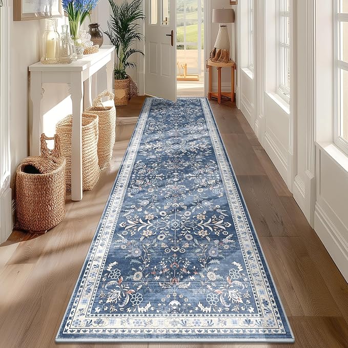 Yamaziot 2x6 Washable Hallway Runner Rug Non Slip Floral Carpet, Stain Resistant by Yamaziot