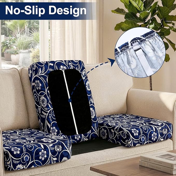 Smiry Waterproof Patio Cushion Covers, Stretch Outdoor Furniture Covers | Couch - Image 4