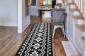 Custom Length Cut to Size Tribal Ethnic Southwestern Inspired Hallway Runner Rug, Non Slip Rubber Backed, 31 inch Wide X Customized Length, Aztec Black, 31 inch X 14 feet