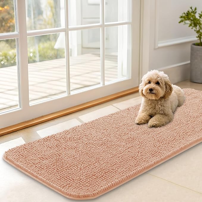 OLANLY Dog Door Mat for Muddy Paws 47x17, Super Absorbent Chenille Mud Mat | by OLANLY