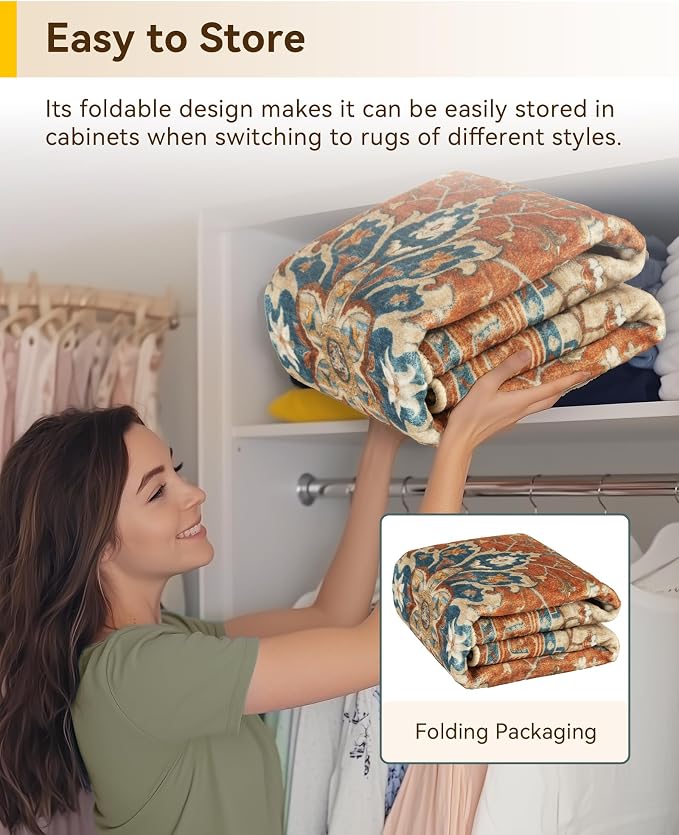 RELEANY Washable Area Rug, Square 6'x6', Water Repellent, Pet Friendly - Image 5