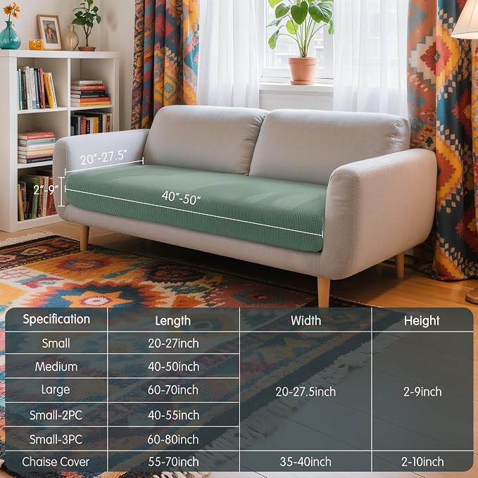 Hokway Couch Cushion Covers Stretch Cushion Covers Sofa Seat Cushion Slipcover - Image 3