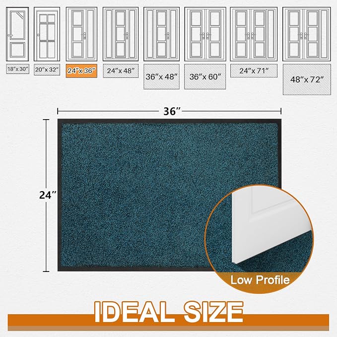 Super Absorbent Front Door Mat, Non-Slip Washable Indoor Doormats, Low Profile - Image 3