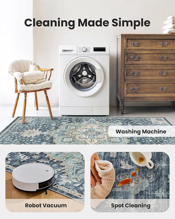 AMADA HOMEFURNISHING 5x7 Area Rugs, Washable Living Room Rug Low-Profile - Image 5