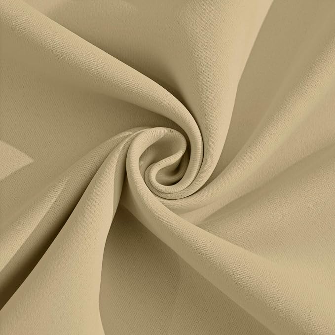 Yakamok Room Darkening Curtains 52x72 inch Length Beige-Living Room | 2 panels - Image 5