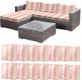 CALBODE 14 Pcs Stretch Outdoor Seat Cushion Covers, Washable Striped Chair Seat by CALBODE