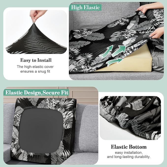 8Pcs Patio Cushion Covers Stretch Outdoor Furniture Protector Slipcovers | - Image 4