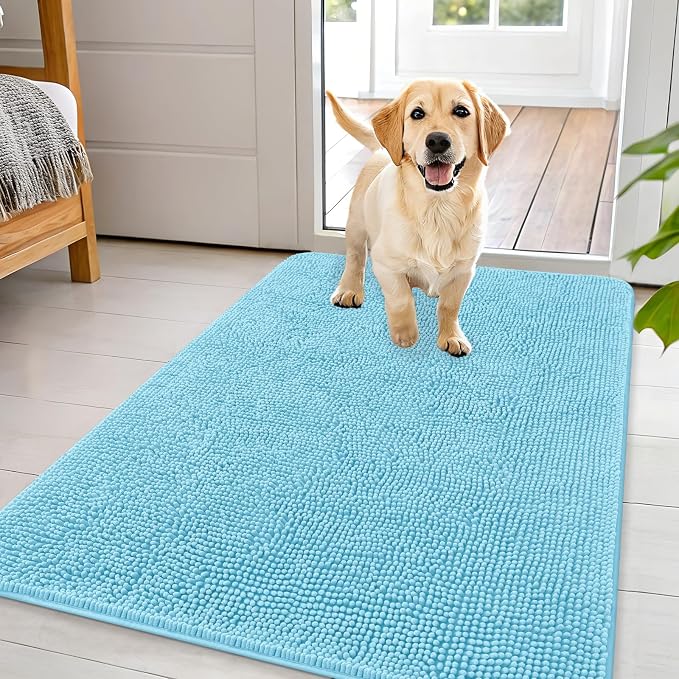 OLANLY Dog Door Mat for Muddy Paws 44x32, Super Absorbent Chenille Mud Mat | by OLANLY