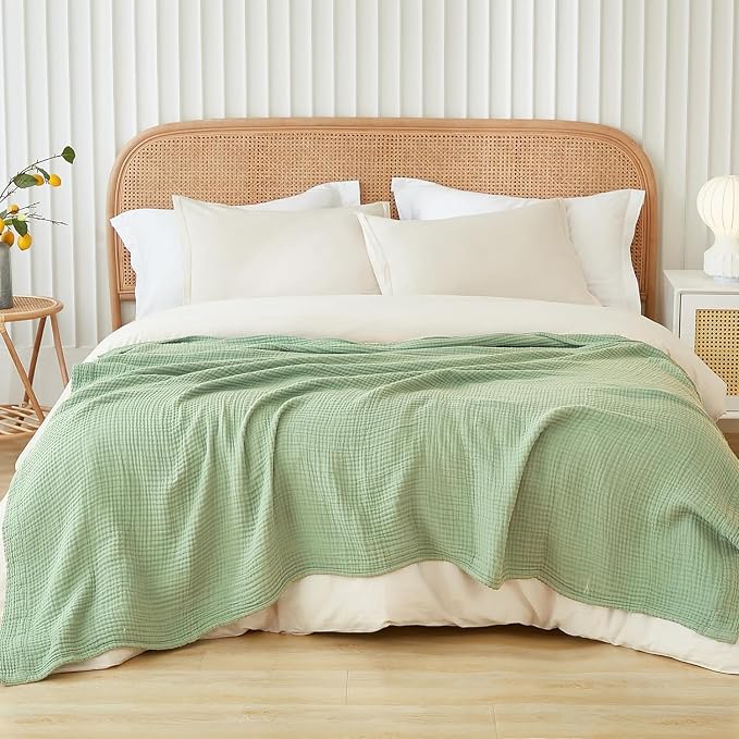 EMME Muslin Blankets for Adults Throw Blanket for Couch Breathable Gauze Soft by EMME